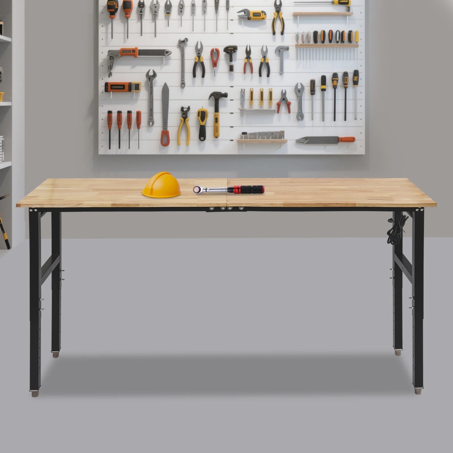 Heavy Duty Adjustable Workbench with Power Outlets 2000 lbs Capacity