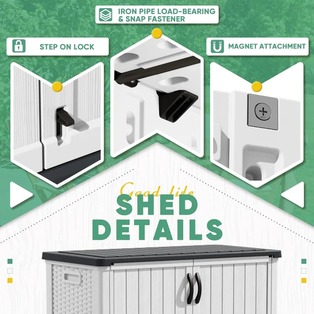 Outdoor Storage Cabinet 26 Cu Ft Lockable Waterproof Shed Tools Box
