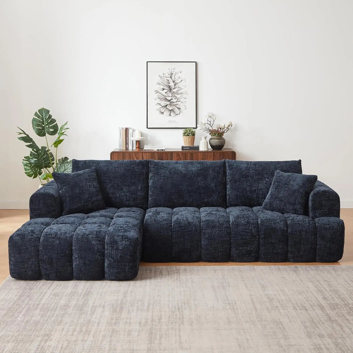 108 Inch Modular Cloud Sectional Couch L Shaped Sofa with Chaise