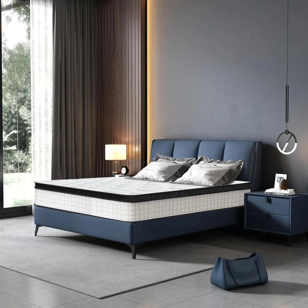 Ljustra 12 Inch Twin Size Hybrid Mattress Cooling Memory Foam Springs