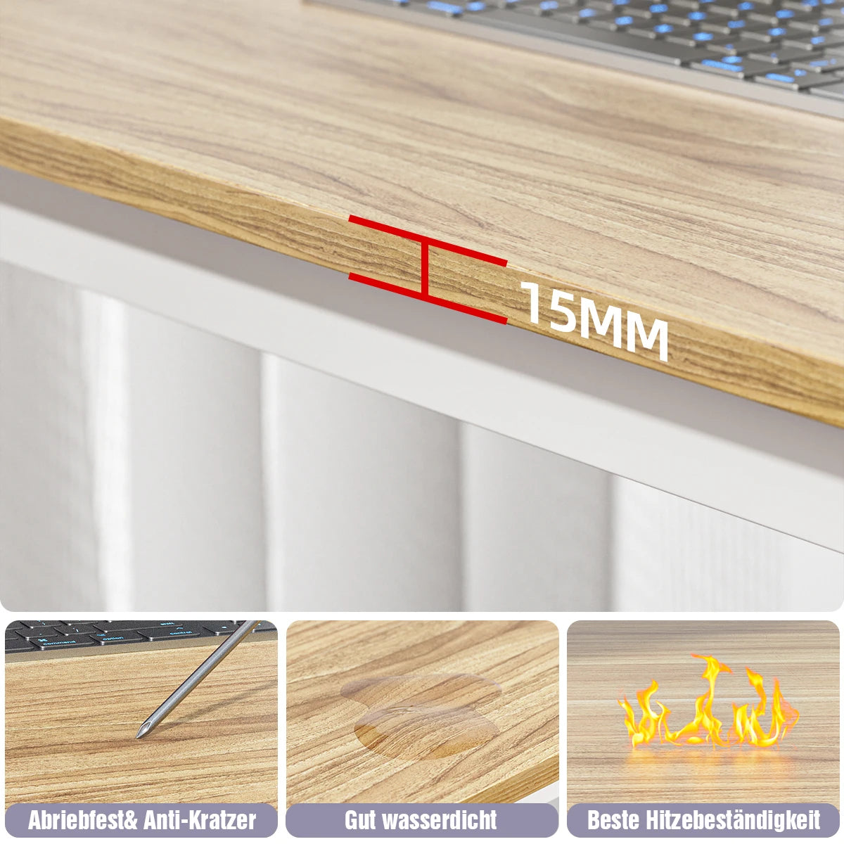 47 Inch Large Computer Desk Study Writing Office Desk for Home