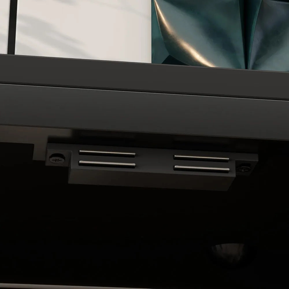 Sideboard Display Cabinet with Glass Doors and LED Lights Buffet Storage