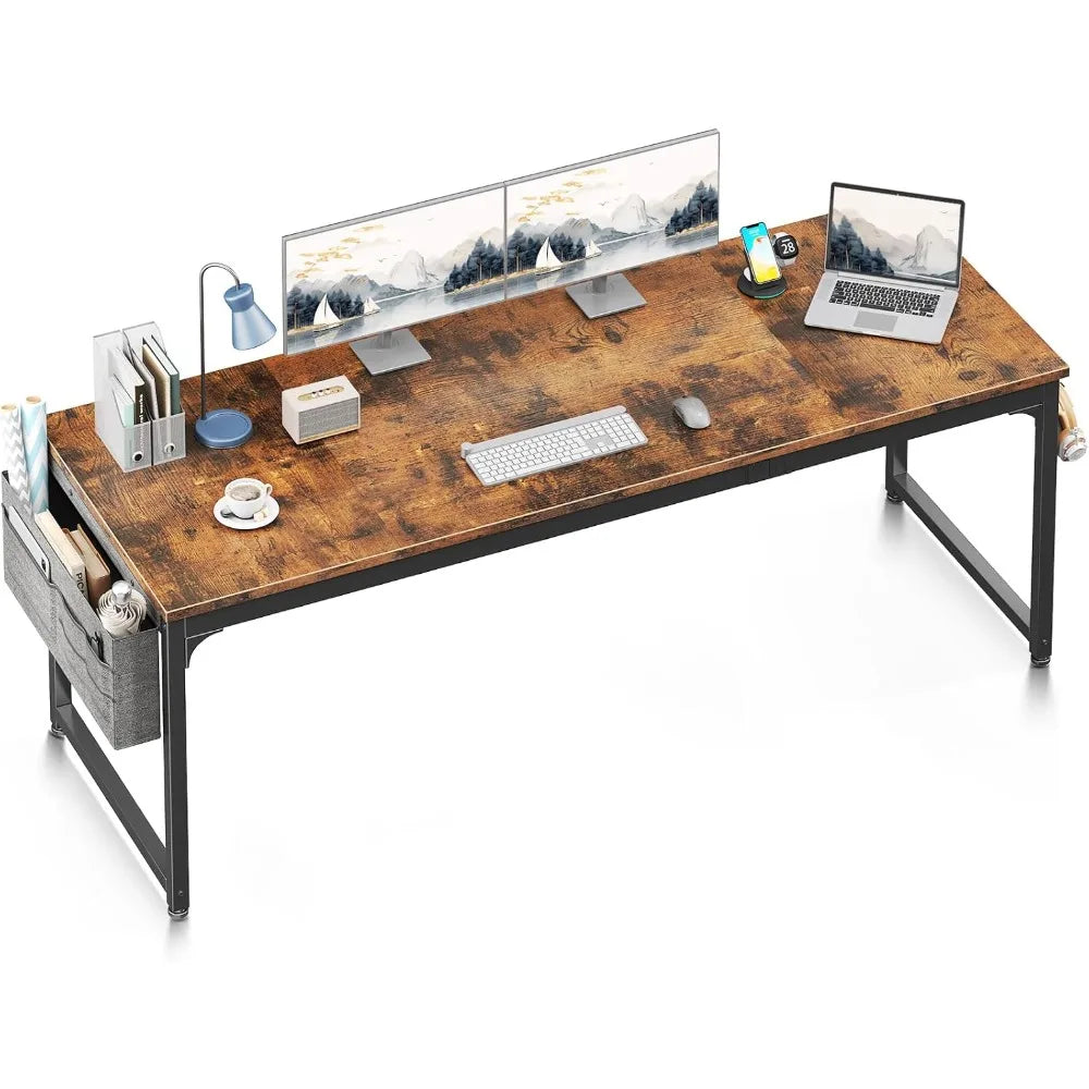 Large Modern 71 Inch Computer Desk Home Office Desk with Storage Hook