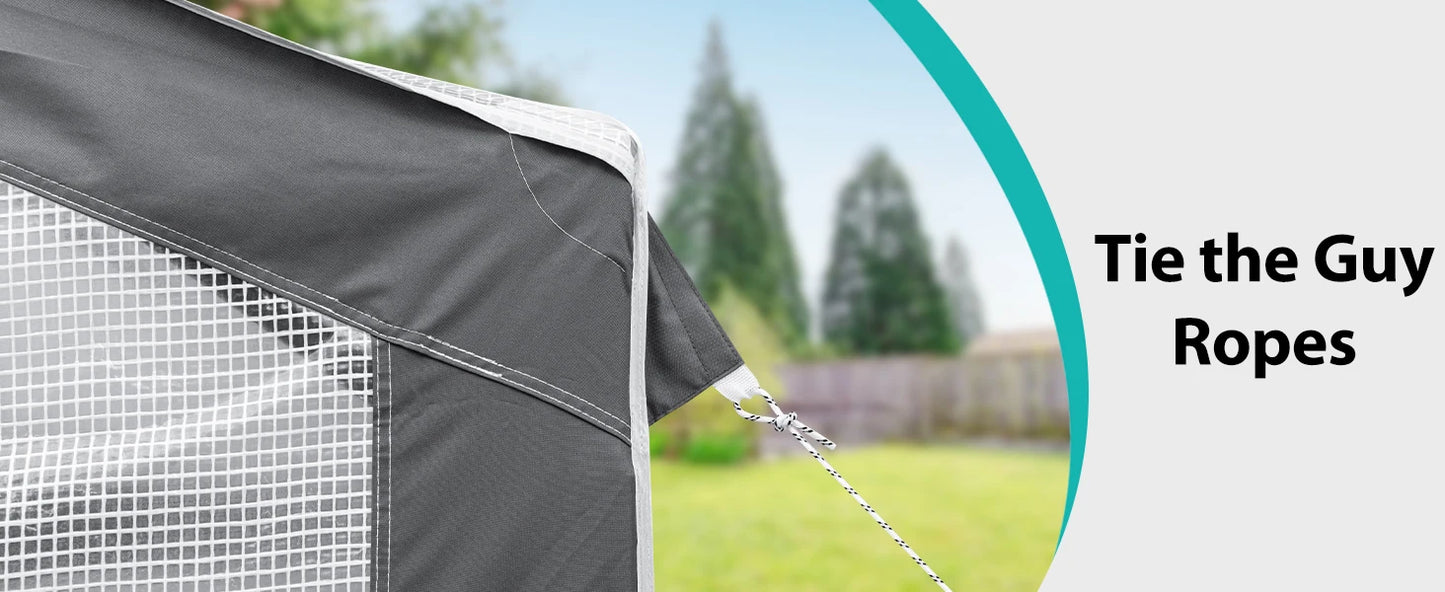 8x6 Portable Walk-in Greenhouse with Zipper Doors and Mesh Windows