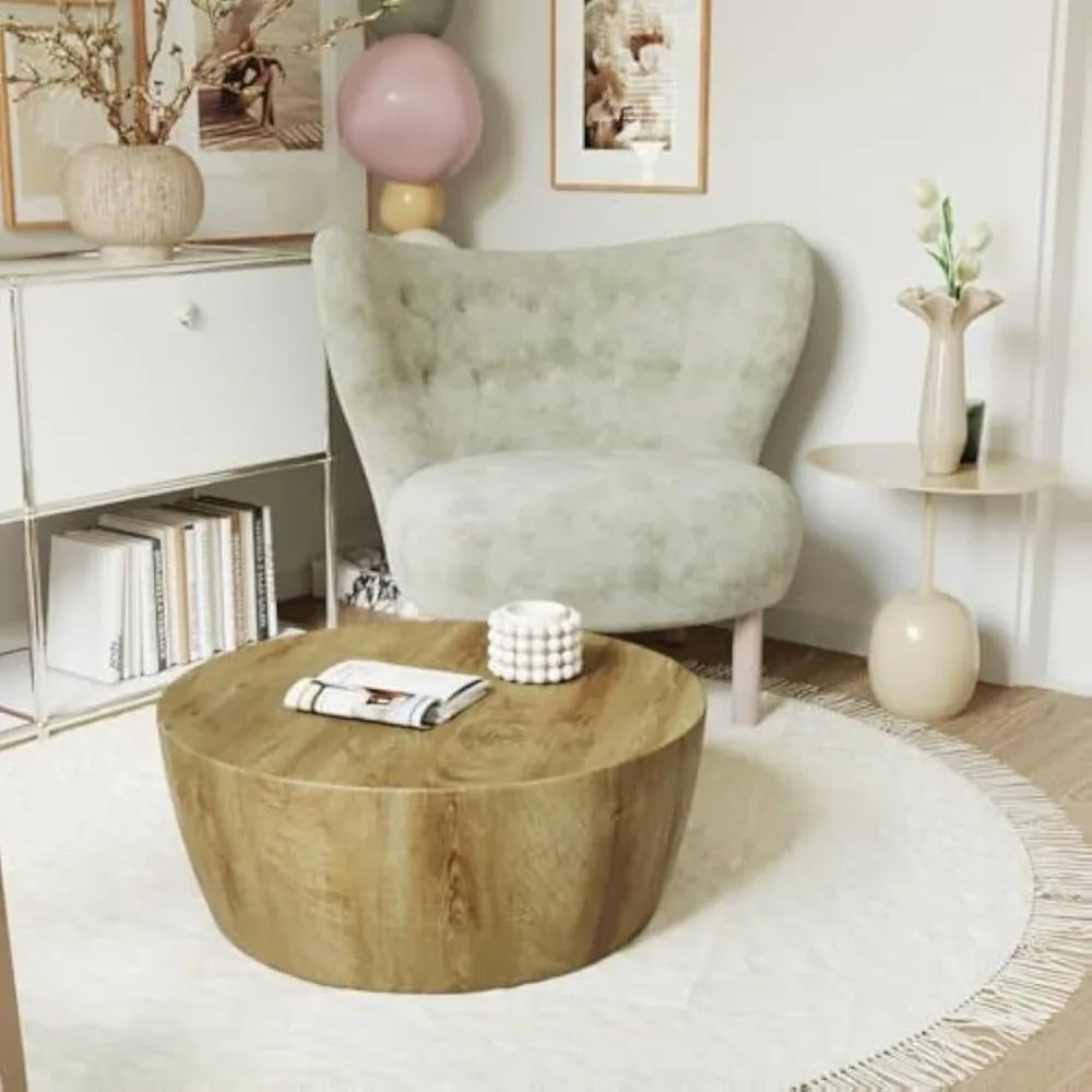 Ljustra Round Coffee Table 29.5 Inch Mid Century Modern Vintage Furniture