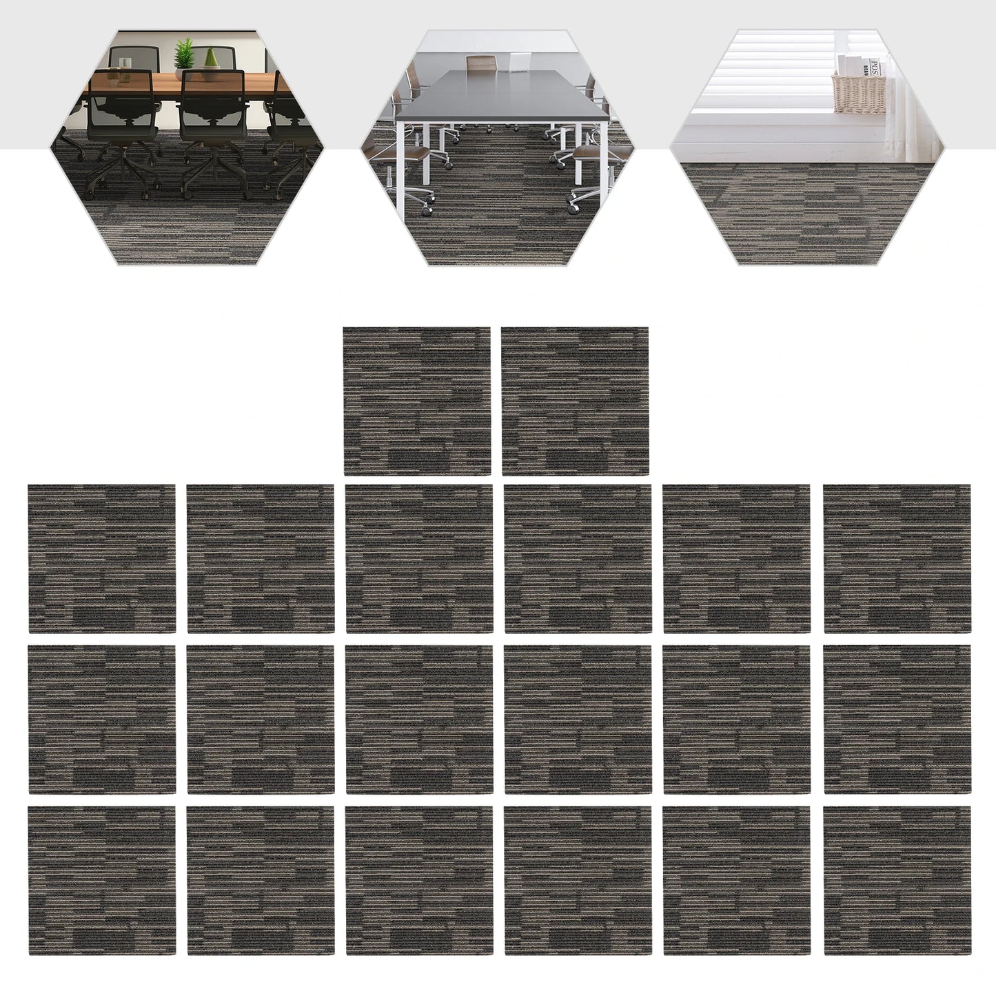 20Pcs Soft Padded Square Carpets 20x20" Washable Floor Mat Set