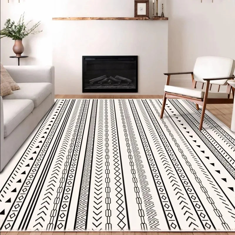 Grey Imitation Cashmere Area Rug 6x9 Feet Soft Non-Slip Washable Carpet