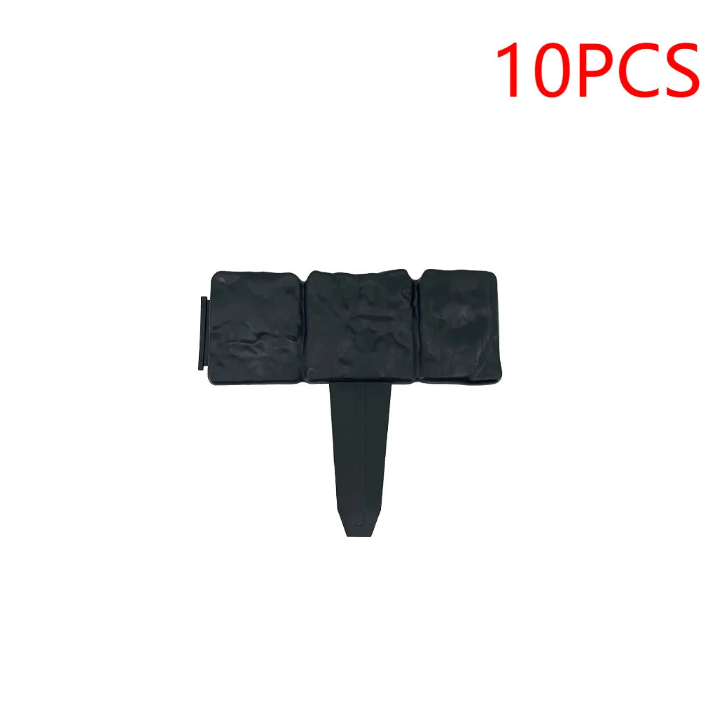 10pcs Garden Landscape Edging Borders Insert Plastic Lawn Edge DIY