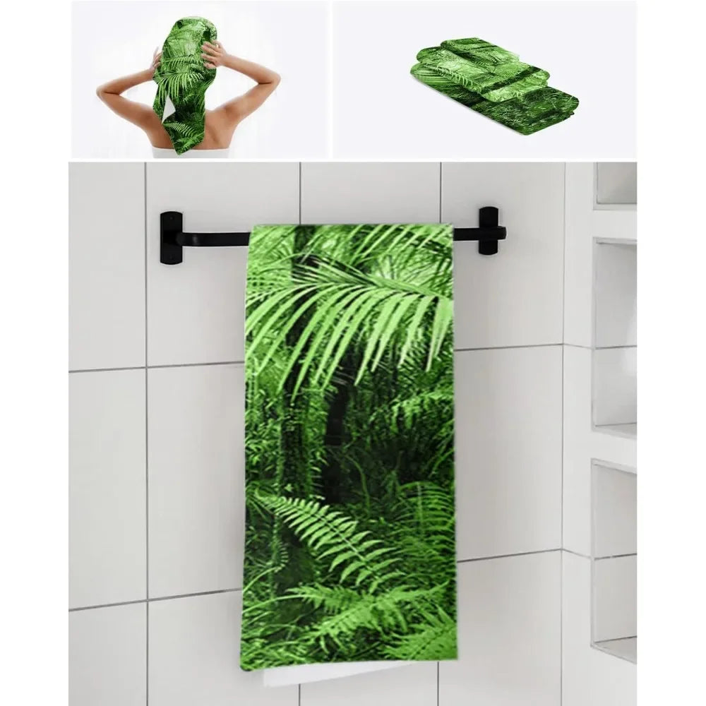 Ljustra 3-Piece Towel Set Bath Hand Wash Cloths Jungle Shrubs