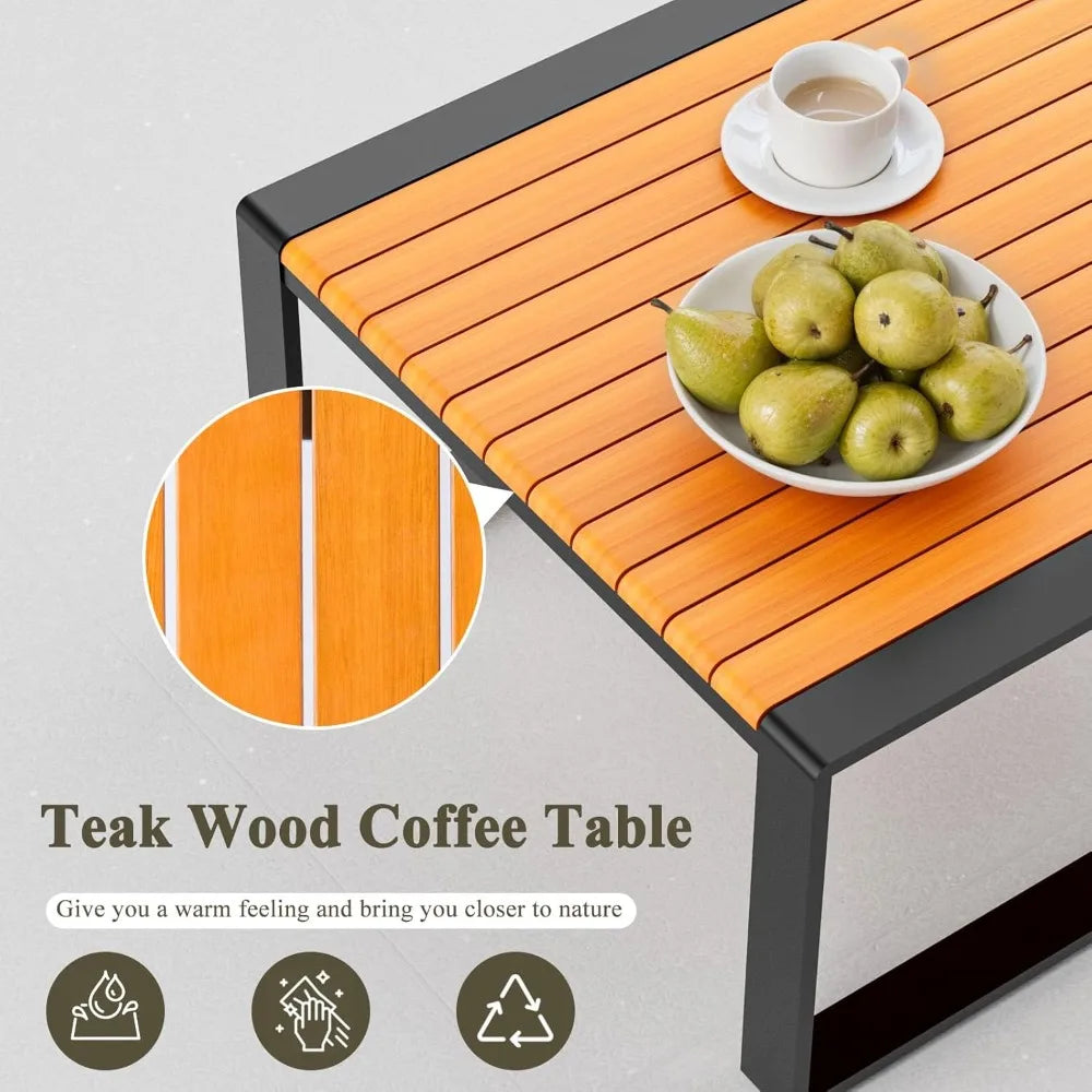 L Shaped Aluminum Patio Furniture Set All-Weather Sectional Outdoor Sofa