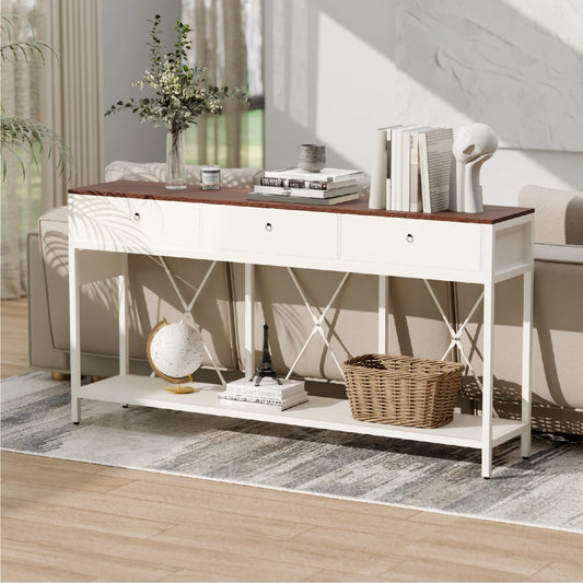 Redlife 67 Entryway Table with Charging Station Console Table for Living Room