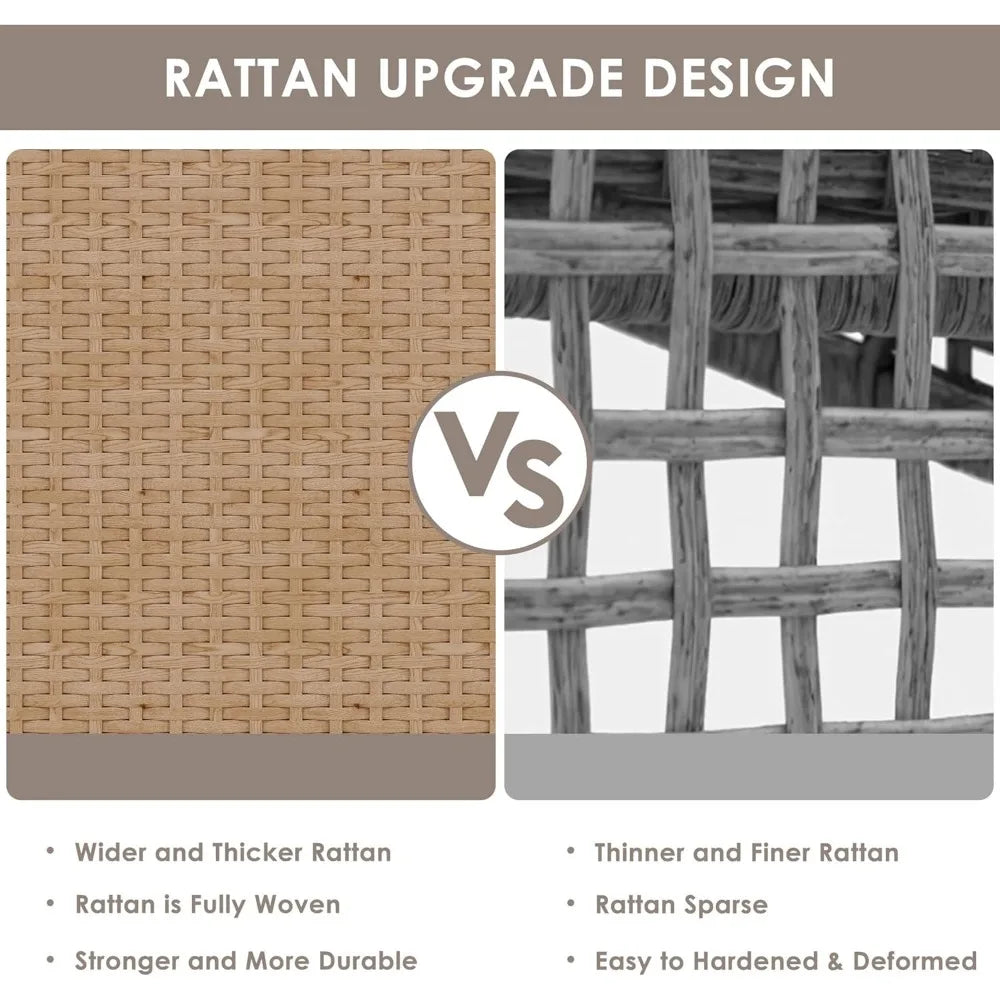 Outdoor Patio Sectional Furniture Set 8 Piece Wicker Conversation Set