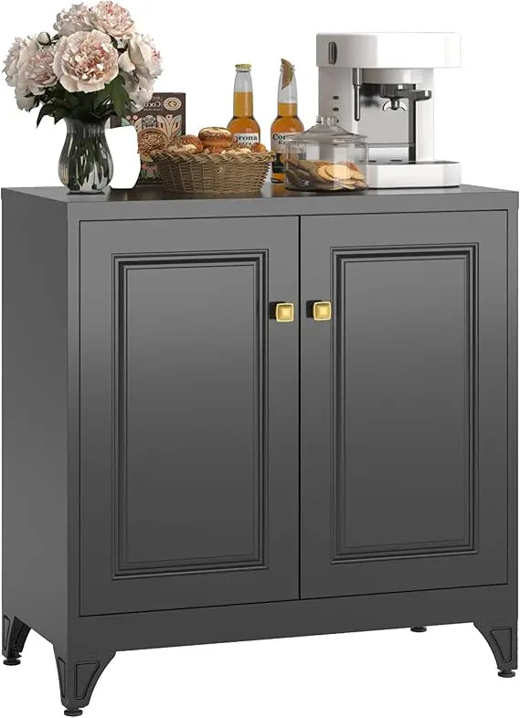 Coffee Bar Cabinet Kitchen Storage Adjustable Shelf Sideboard Buffet
