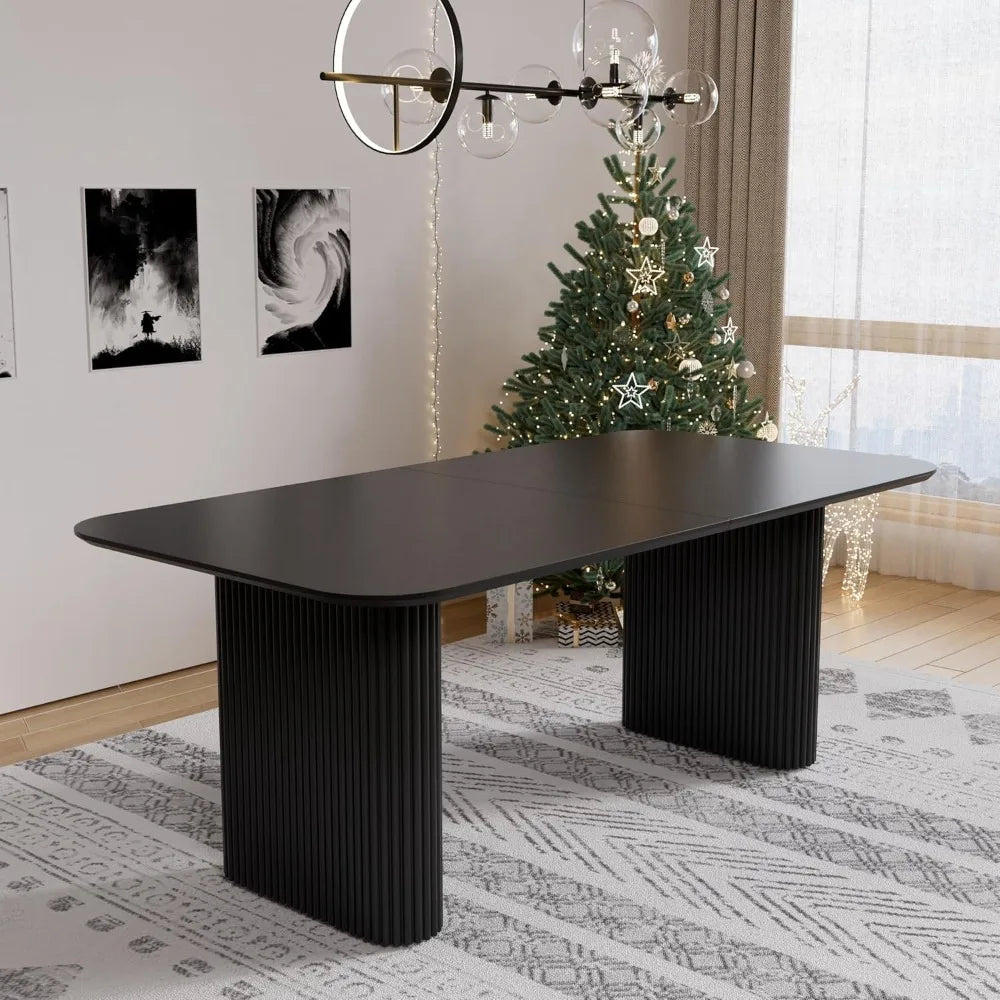 Modern Oval Dining Table Easy to Assemble Minimalist Accent Furniture