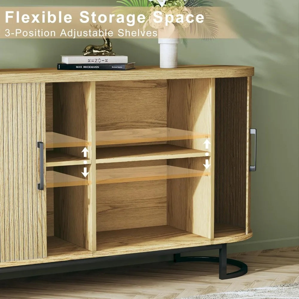 Ljustra 54.3" Sideboard Buffet Cabinet Adjustable Shelves Modern Console