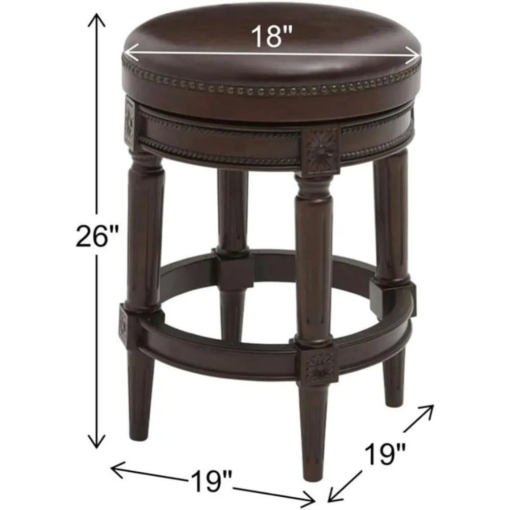 Chapman 26in Counter Height Swivel Bar Stool Backless Distressed Walnut