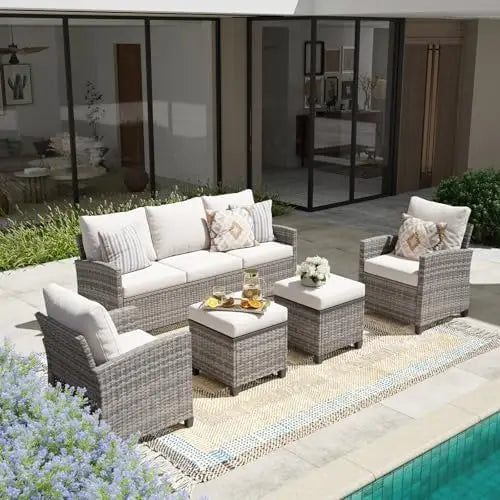 Modular Wicker Outdoor Sectional Sofa Set Patio Furniture Conversation Set