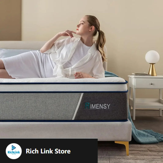 Ljustra Queen 10 Inch Hybrid Mattress Gel Memory Foam Innerspring
