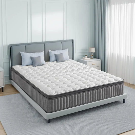 Ljustra 10 Inch Queen Size Mattress Gel Memory Foam Hybrid Bed