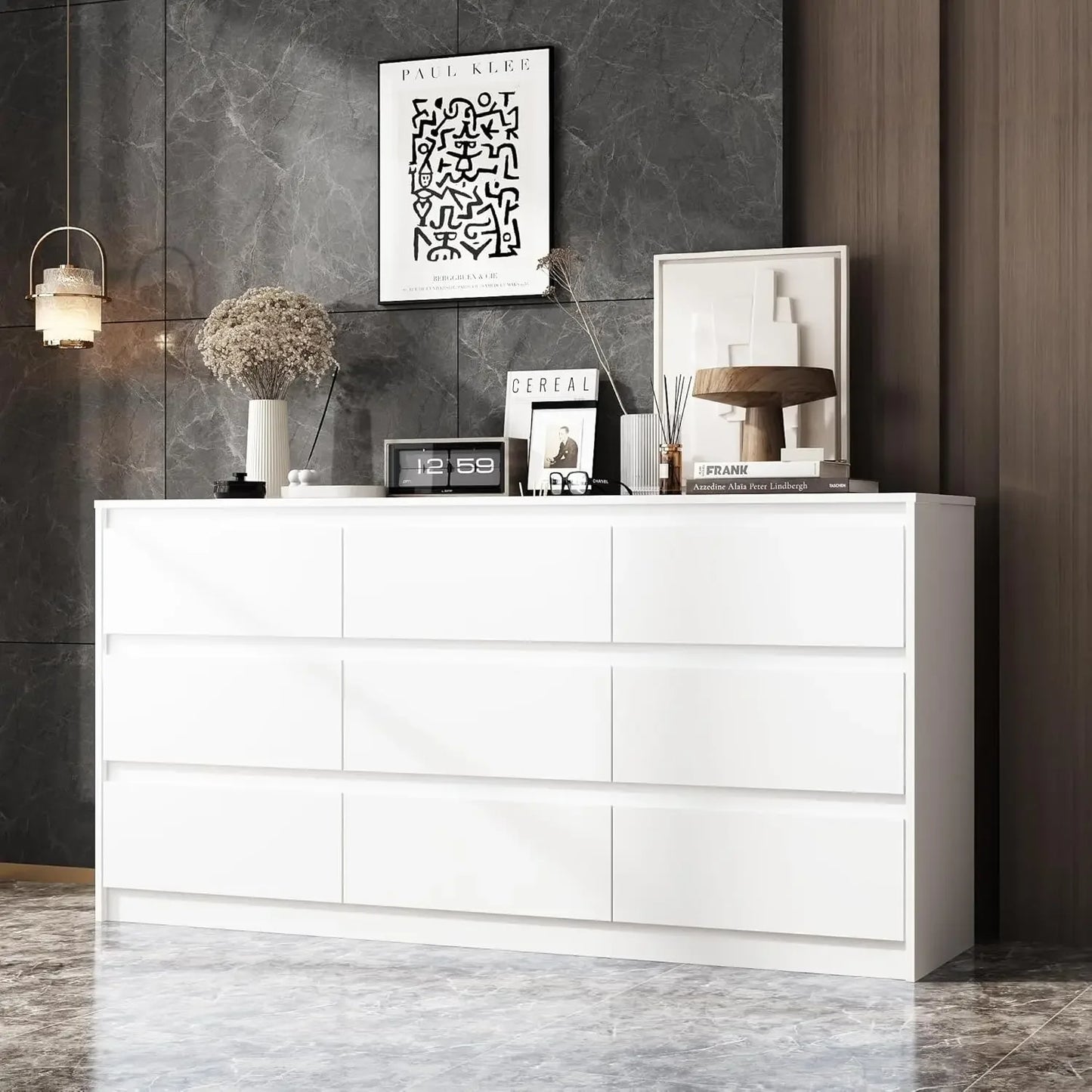 Ljustra Dresser Bedroom 9 Deep Drawers Modern Chest Freestanding Storage