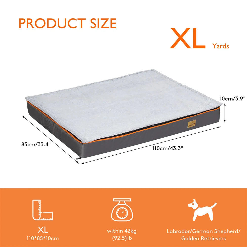 Premium Orthopedic Memory Foam Dog Bed Waterproof Washable Jumbo Mattress
