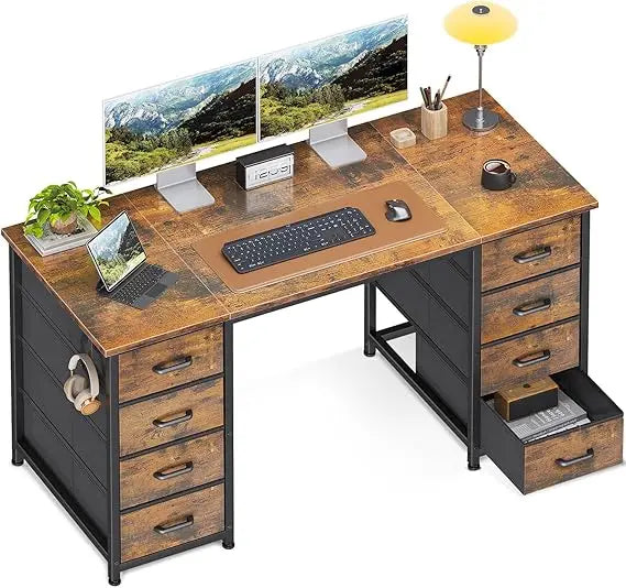 48 Inch Modern Computer Desk with 8 Drawers for Home Office Gaming