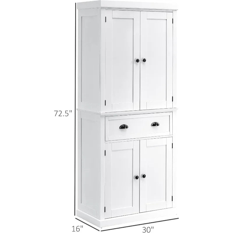 Ljustra 72.5" Kitchen Pantry Cabinet Freestanding Storage with Adjustable Shelves
