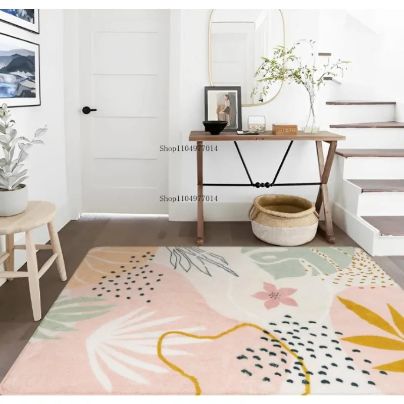 Soft Non-Slip Pink Carpet for Living Room Bedroom Kids Classroom Office