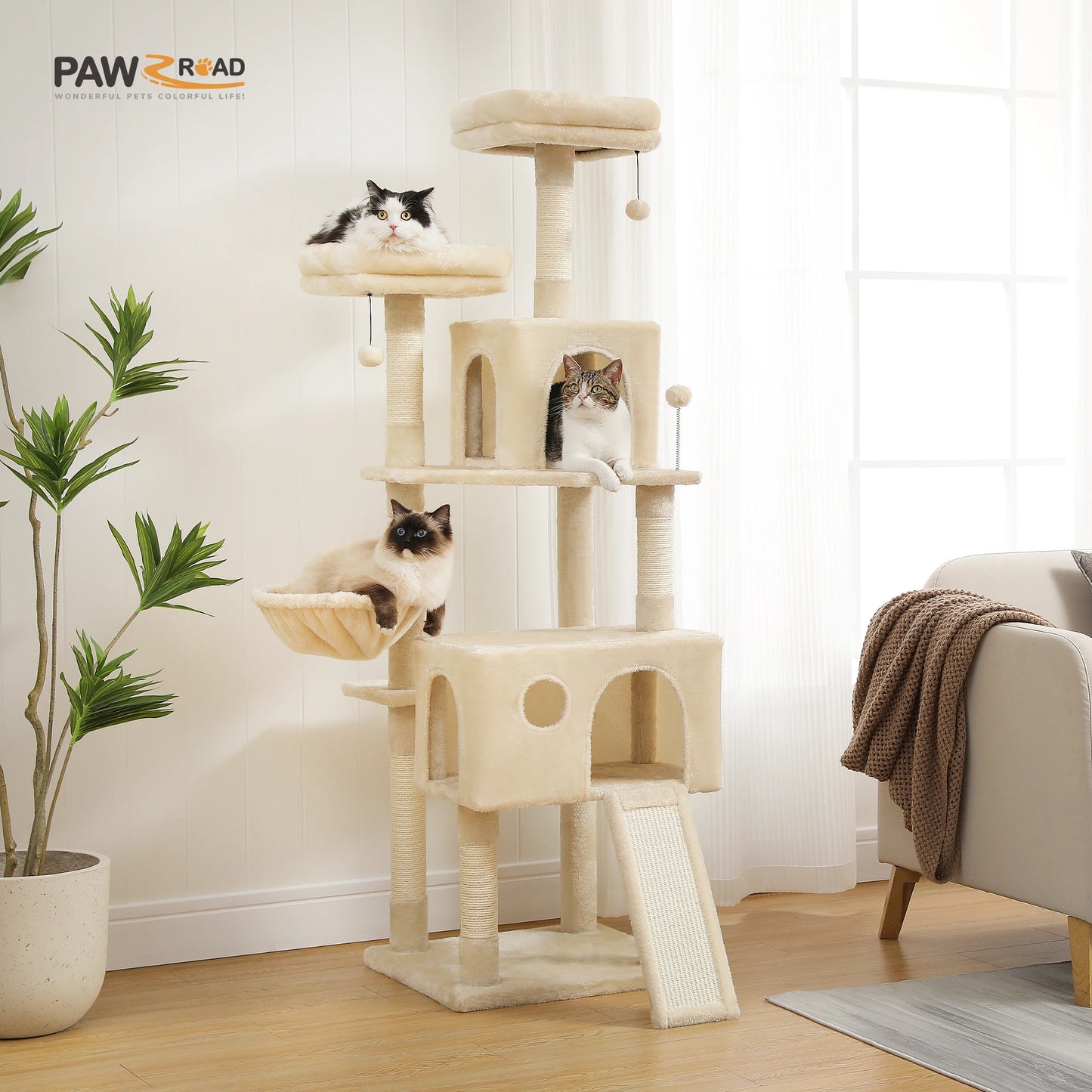 Luxury Cat Climbing Frame Multi-Layer Scratching Post Playground