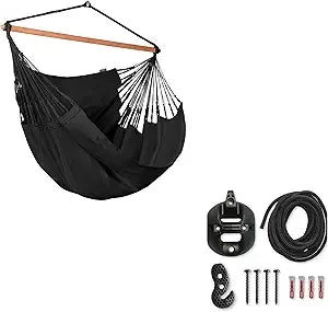 XL King Habana Cotton Hammock Chair with Suspension Kit for Indoor Use