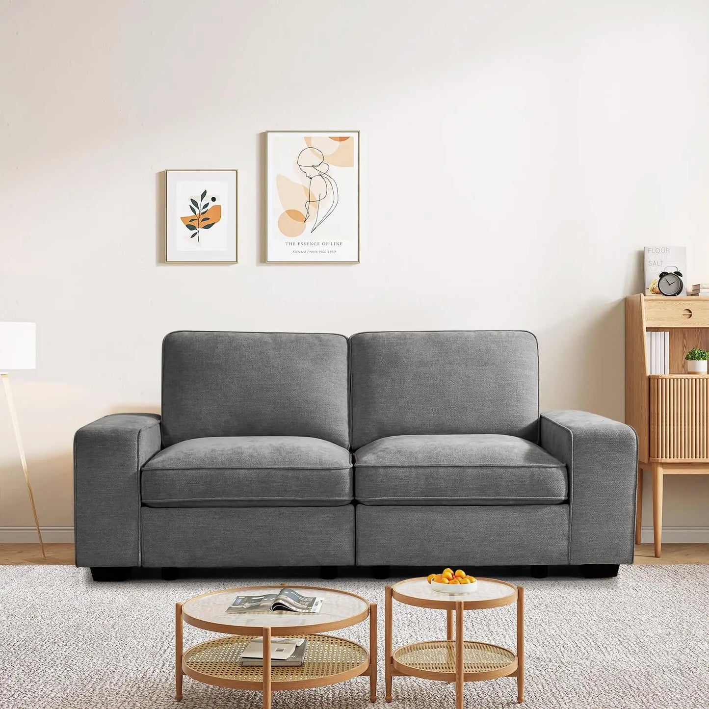 Ljustra 88" Modern Loveseat Sofa 3 Seater Couch Washable Cushion Covers