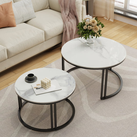 Wisfor Modern Nesting Coffee Table Set of 2 for Living Room Apartment