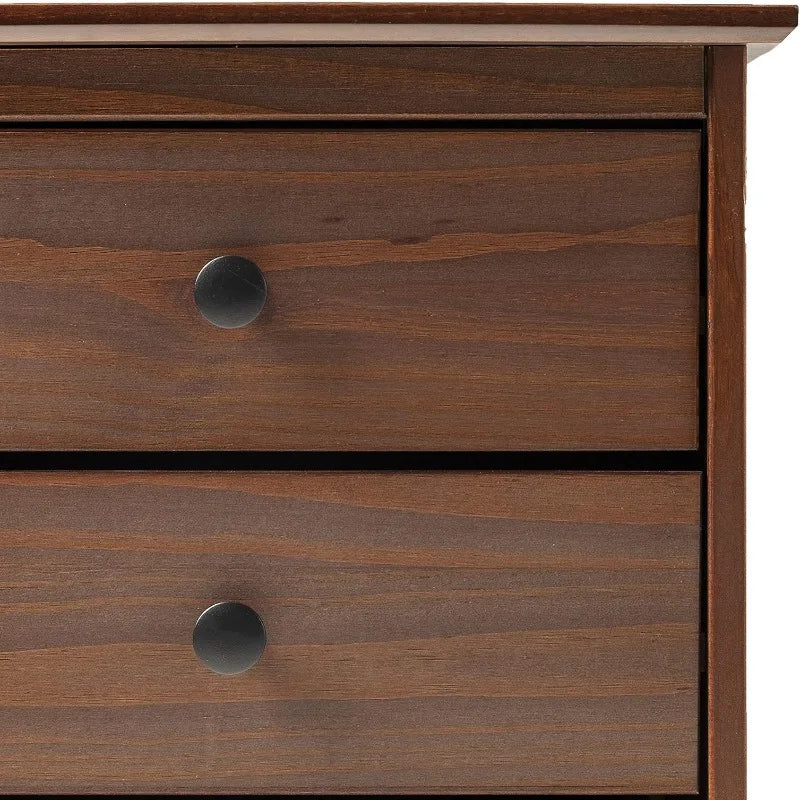 Ljustra Traditional Wood 3 Drawer Nightstand Storage Bedside Table