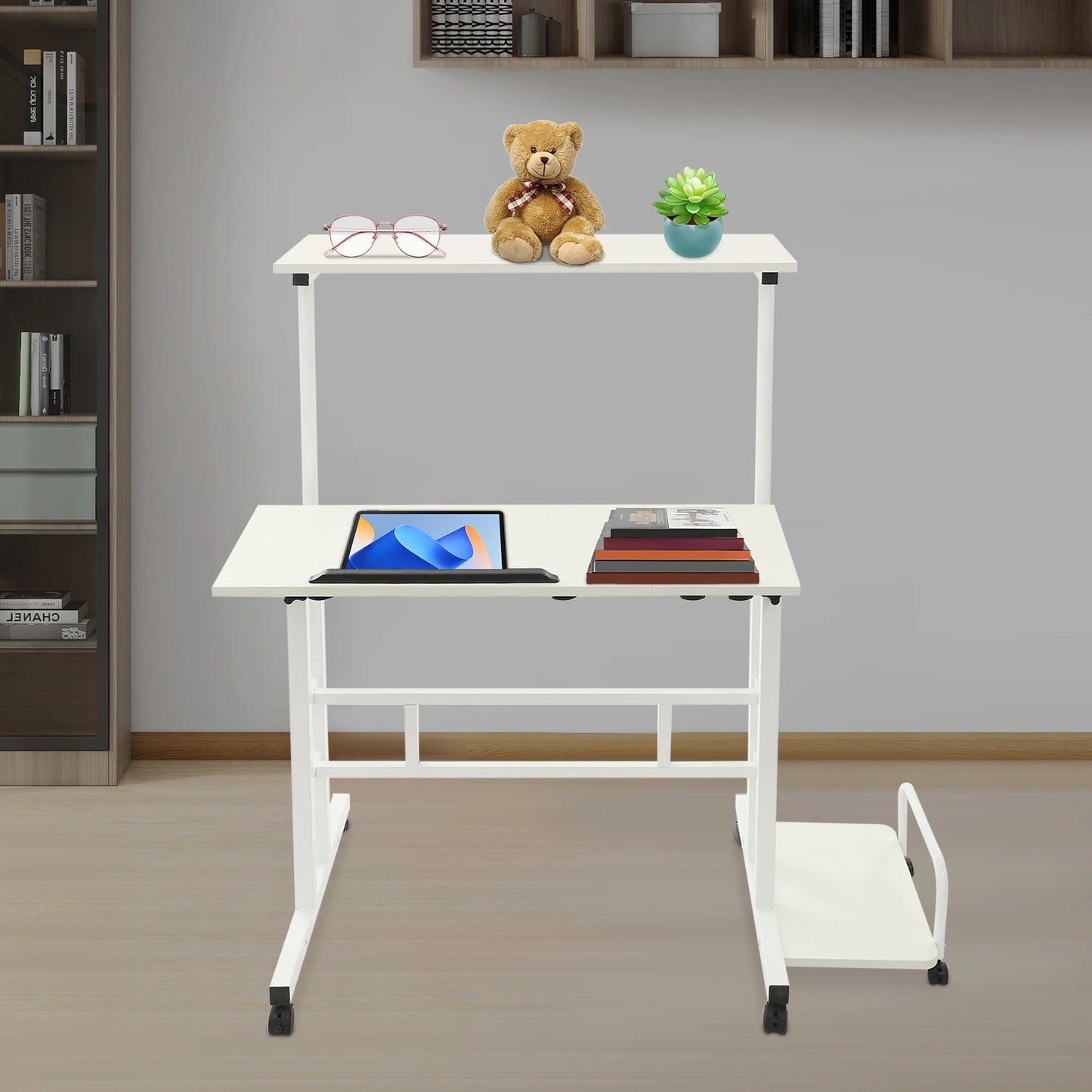 Multi Functional Foldable Desk Adjustable Computer Table with Wheels