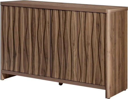 Cornwall Wave Pattern Storage Cabinet Buffet Kitchen Accent Cabinet