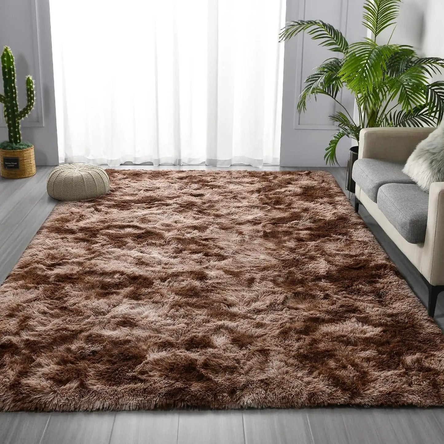 Ljustra Super Soft Plush Tie Dye Velvet Rug for Living Room Bedroom