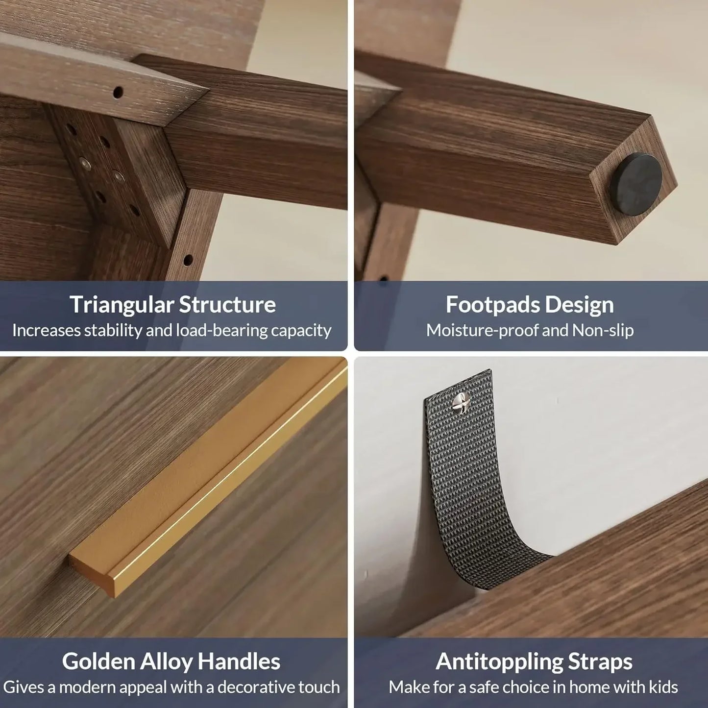 Sideboard Buffet Cabinet with 3 Drawers 2 Doors Console Table Storage