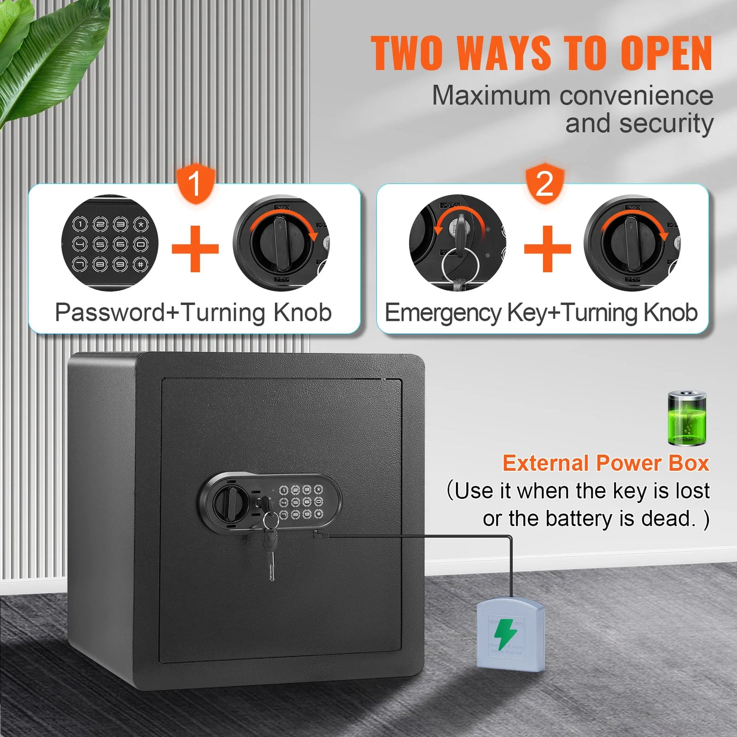 Ljustra 1.8 Cubic Feet Steel Security Safe with Digital Keypad and Keys