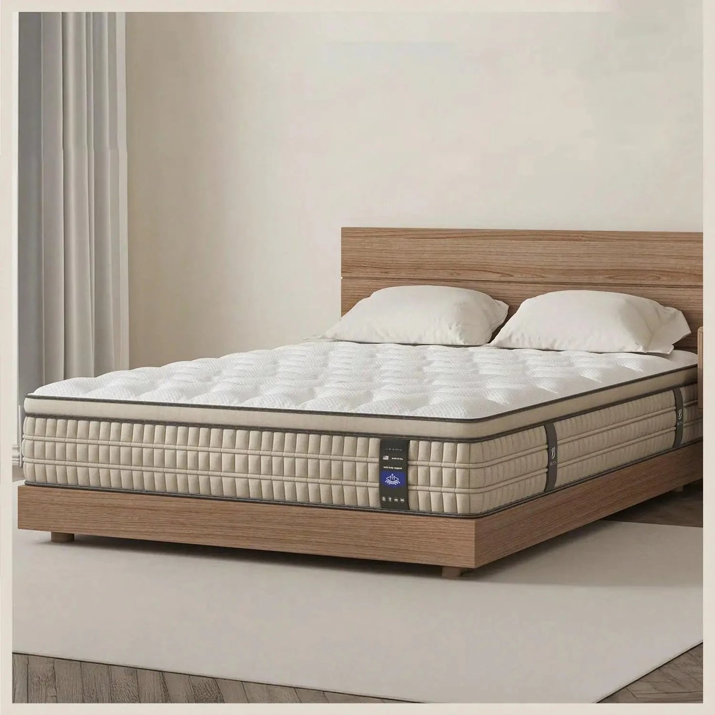 Ljustra 12 Inch Full King Hybrid Gel Memory Foam Mattress Comfortable Sleep