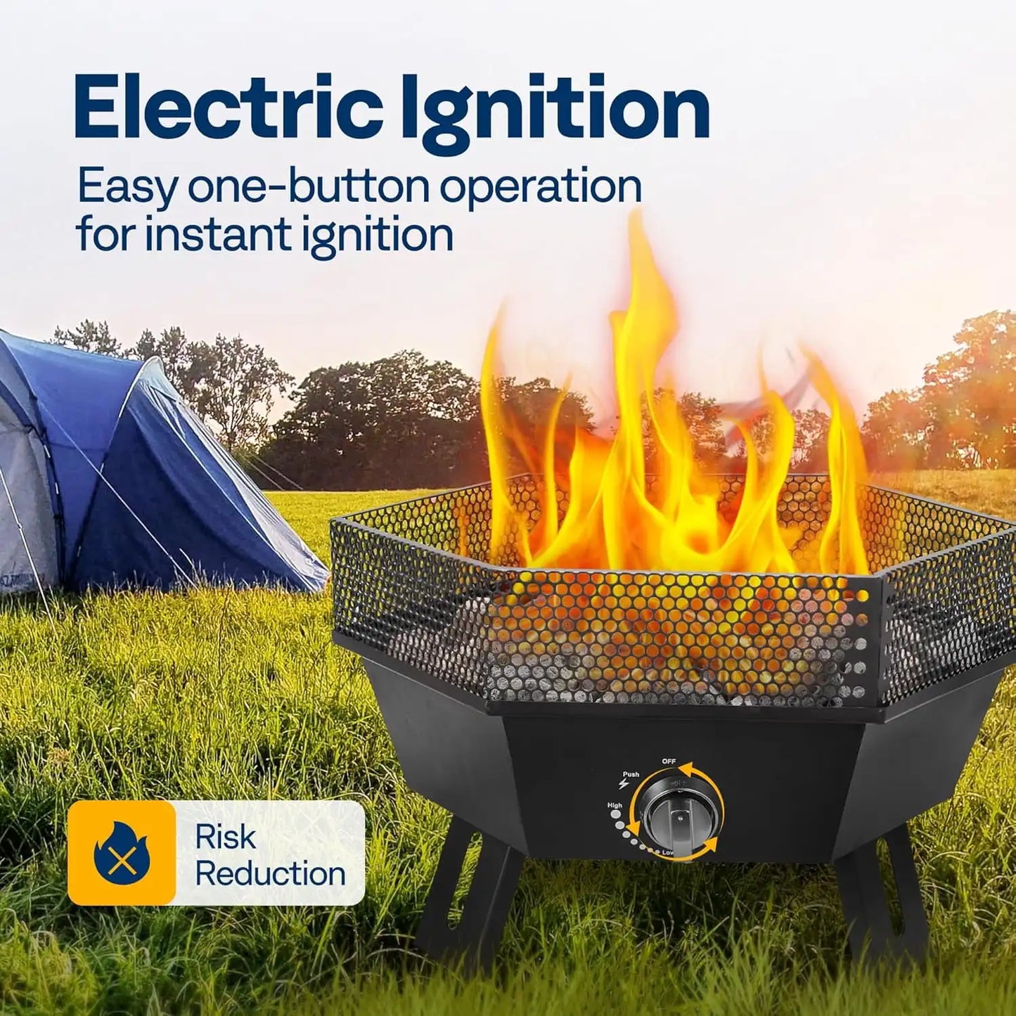 Portable Propane Fire Pit 58000 BTU Smokeless Outdoor Design with Carry Bag