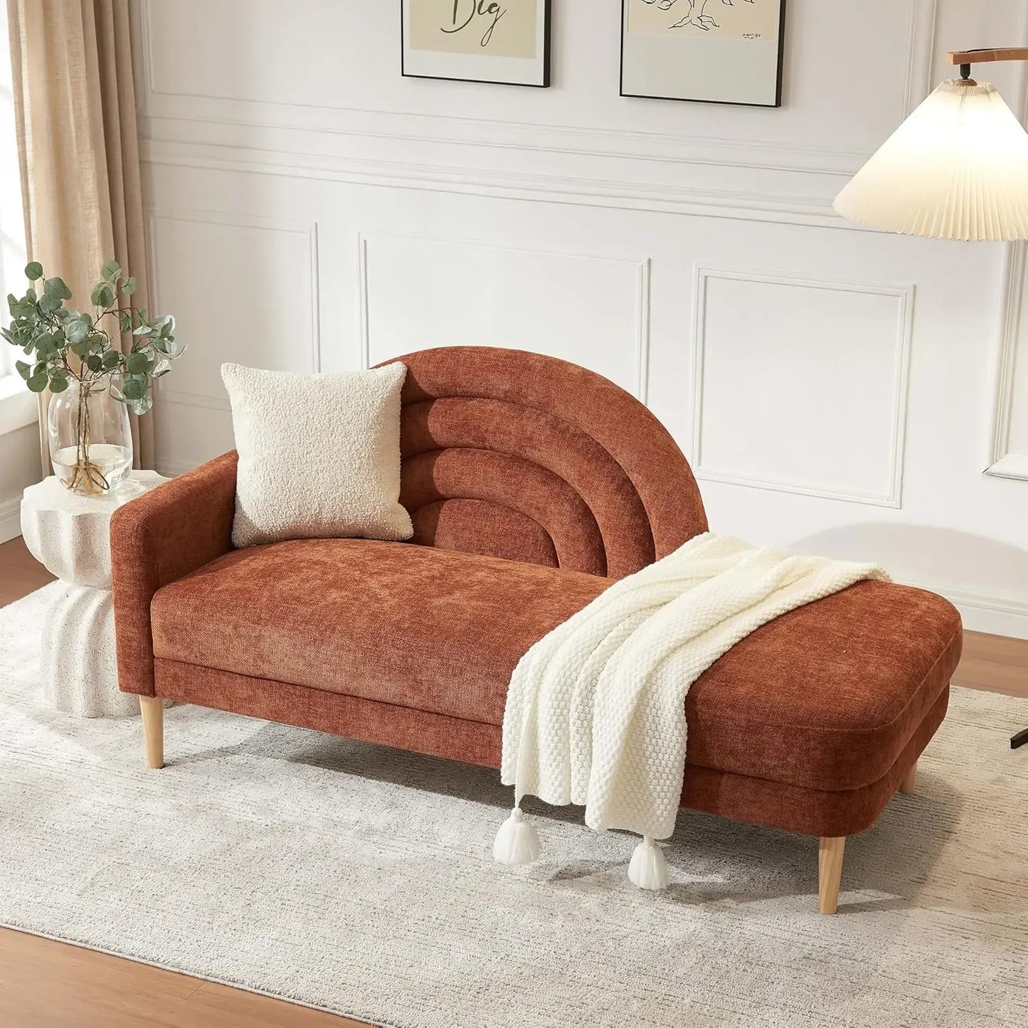 Ljustra 31.5" Chaise Lounge Chair Indoor Sofa Modern Linen Upholstered