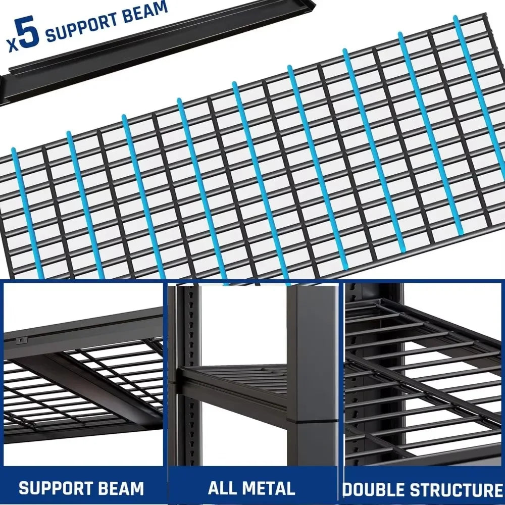 Heavy-Duty 67 Inch 5-Tier Garage Shelving Unit 3500 LBS Capacity
