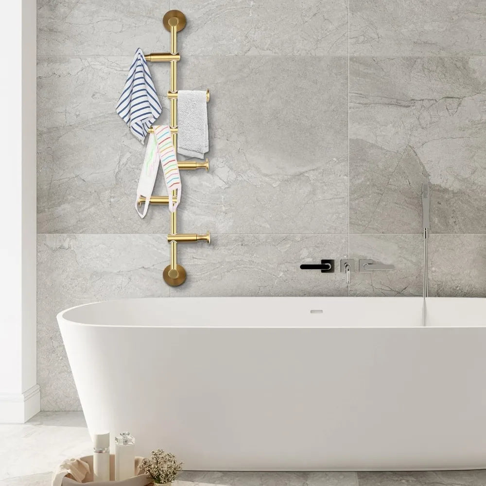 Wall Mounted Metal Vertical Tree Branch Coat Rack 6 Adjustable Hooks