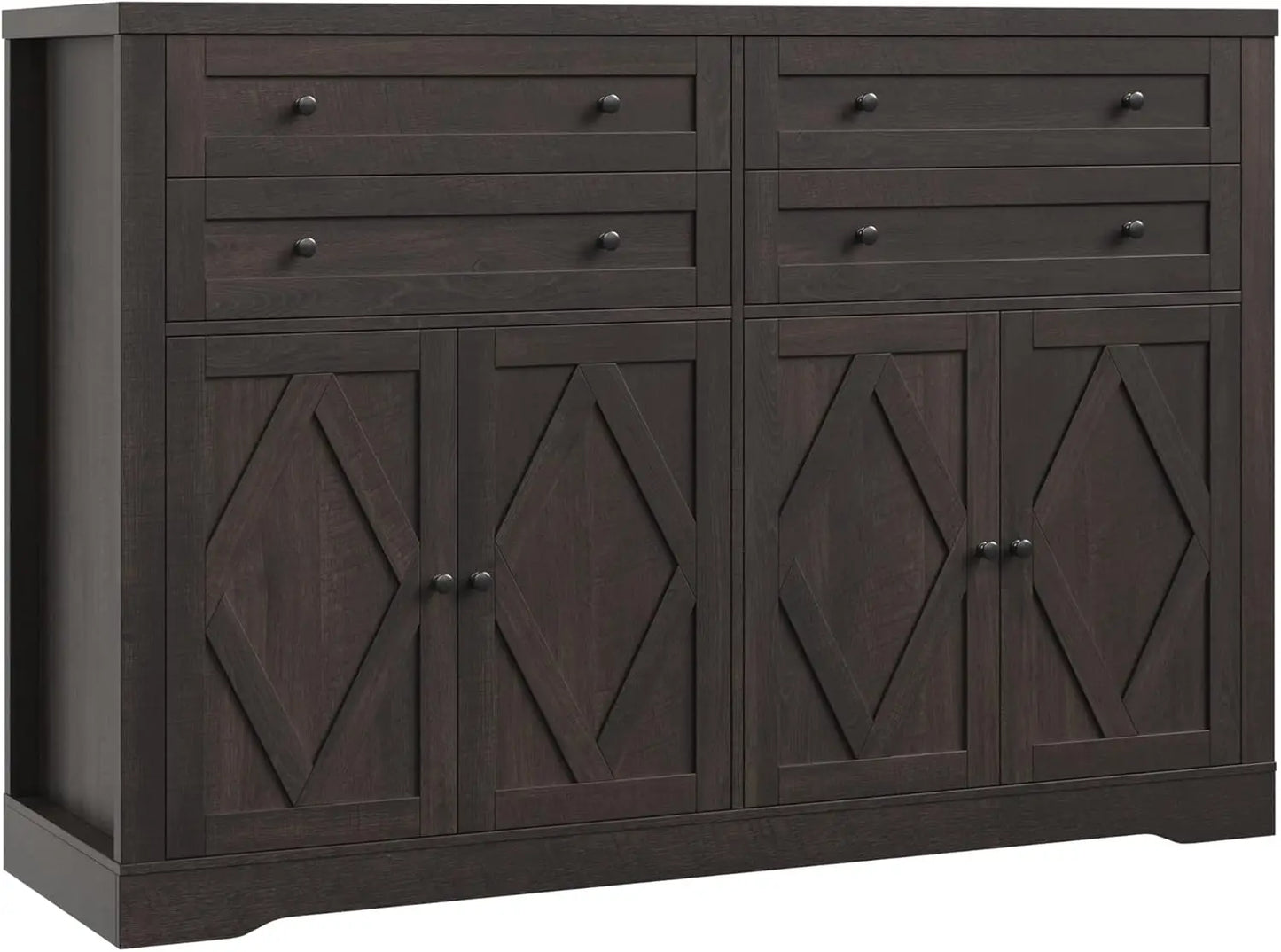 55 Inch Coffee Bar Buffet Cabinet with Storage and Large Drawers