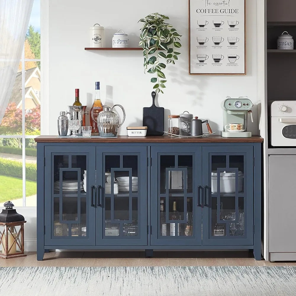 Large Sideboard Buffet Cabinet 63" Farmhouse Kitchen Storage Bar