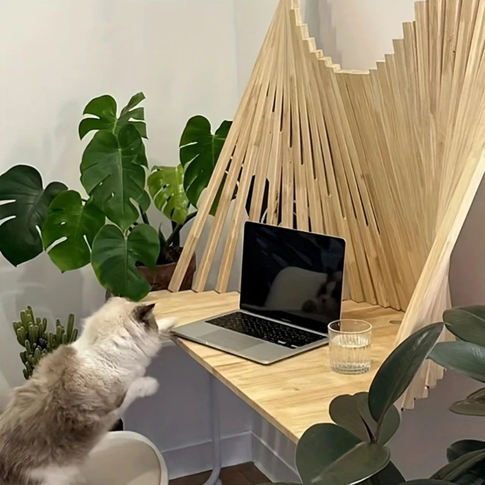 Minimalist Wall Mounted Computer Desk Solid Wood Folding Office Table