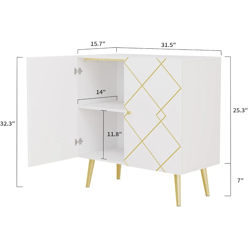 Modern Sideboard Buffet Cabinet 2 Doors Storage for Living Room Kitchen