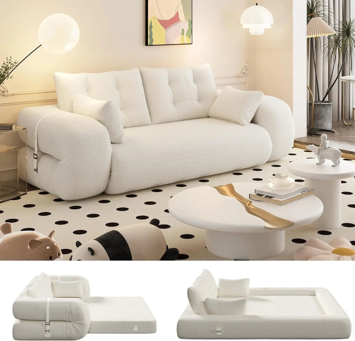 Ljustra Convertible Folding Sofa Bed Memory Foam Sleeper Couch