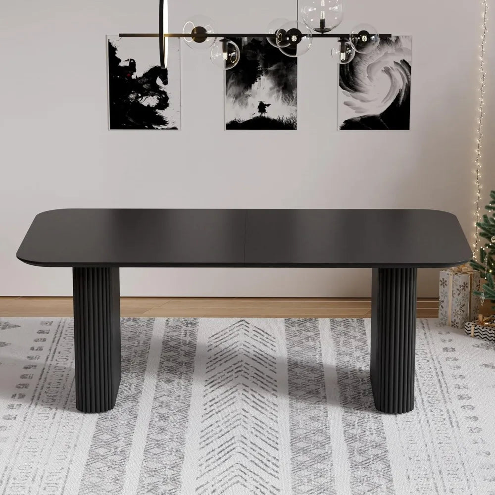 Modern Oval Dining Table Easy to Assemble Minimalist Accent Furniture