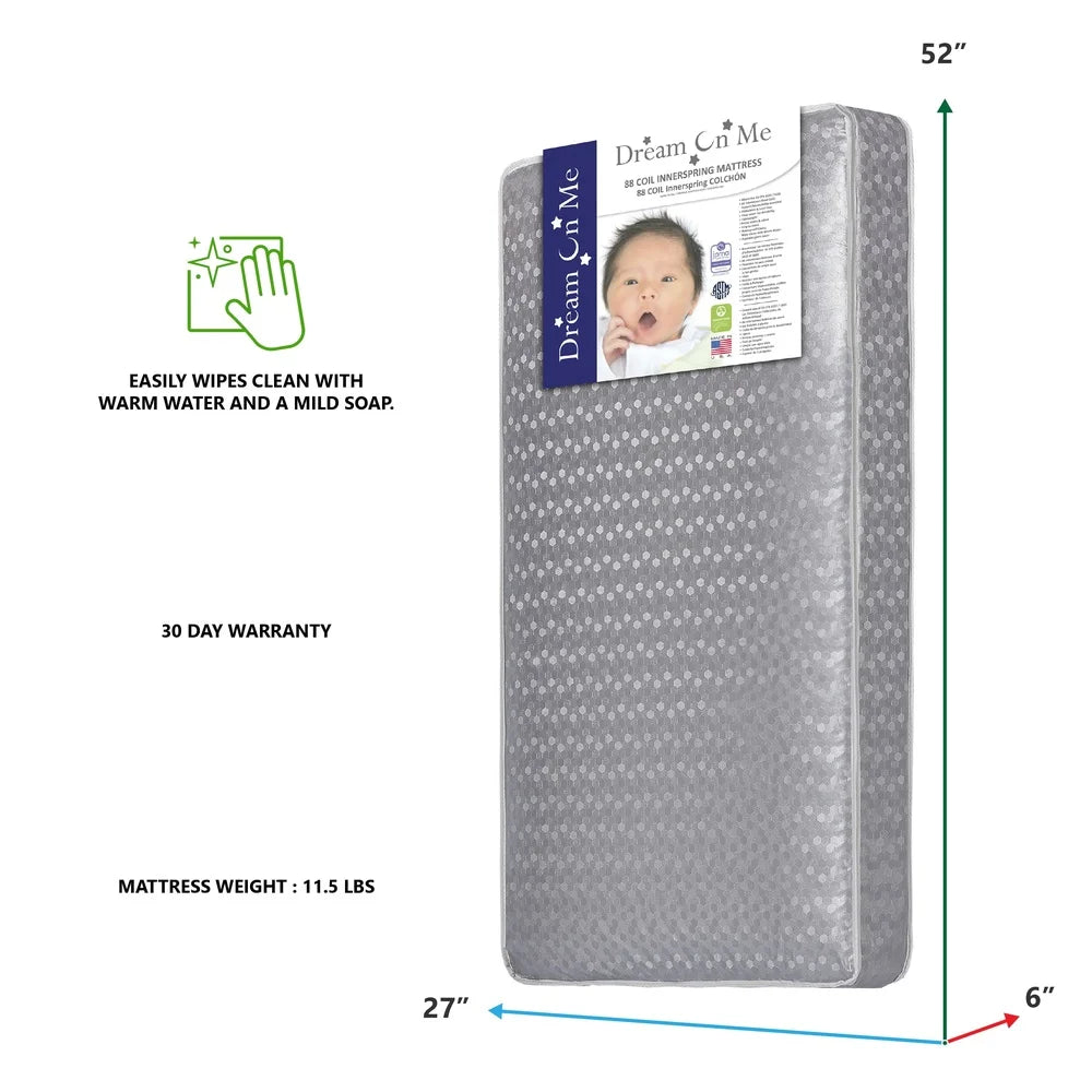 Ljustra Superior Slumber 6 Inch Innerspring Crib Mattress Waterproof Hypoallergenic